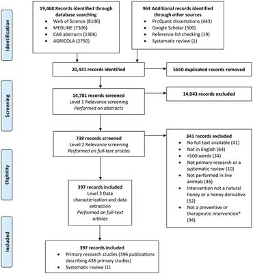 A Scoping Review of the Evidence for the Medicinal Use of Natural Honey in Animals